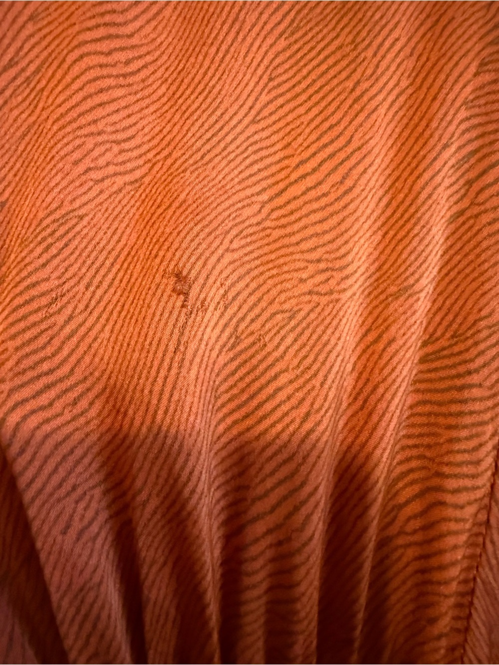 CABALLERO Rust Orange Long Sleeve Mini Dress with Gathered Waist - Picture 8 of 9